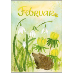 Postkarte - Monatskarte Februar Igel